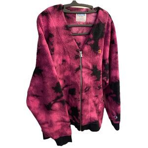 Women's Champion Pink/Purple Fleece Full Zip‎ Jacket with Pockets Size XL